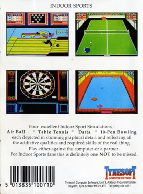 Indoor Sports (1988)(Tynesoft-Mindscape) box cover back